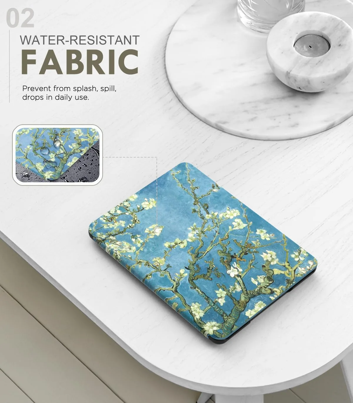 Moko Case for 7" Kindle Paperwhite 12th Gen 2024/Colorsoft, Apricot Blossom