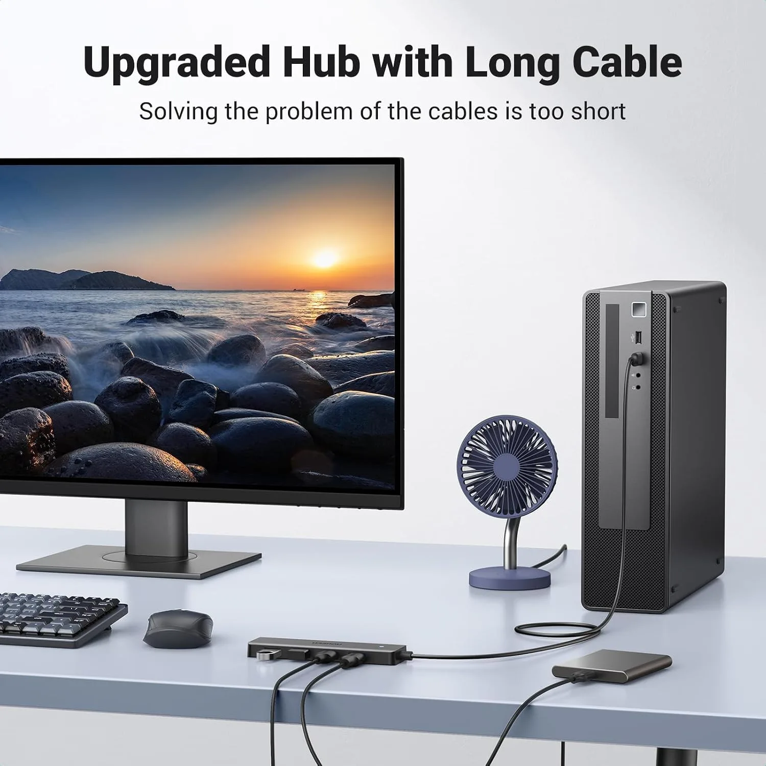 UGREEN USB 3.0 Hub, 4 Ports USB A Splitter Ultra-Slim USB Expander, 2 ft