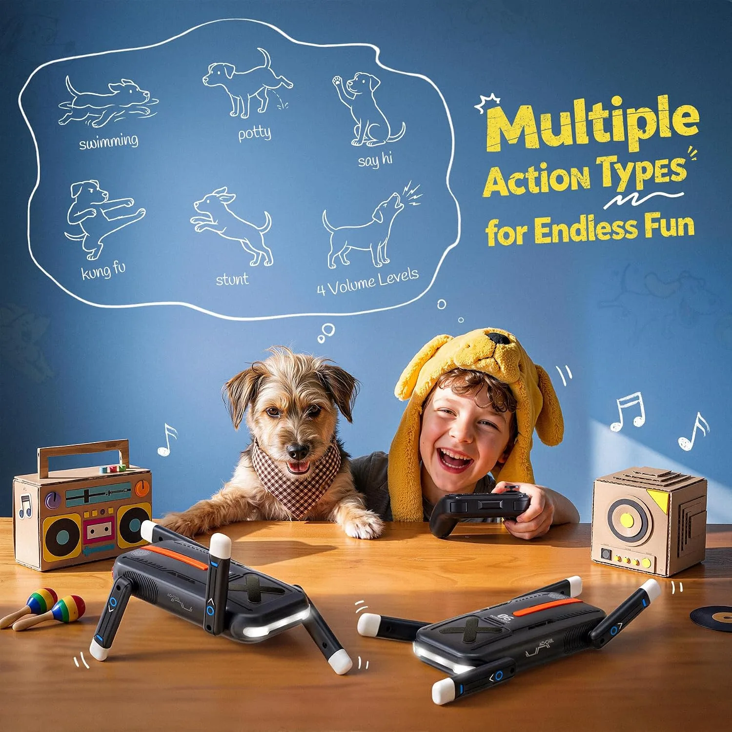 Ruko R1 Mini Robot Dog, 4-Way Stunt Flip & Self-Righting Robot Toys for Kid