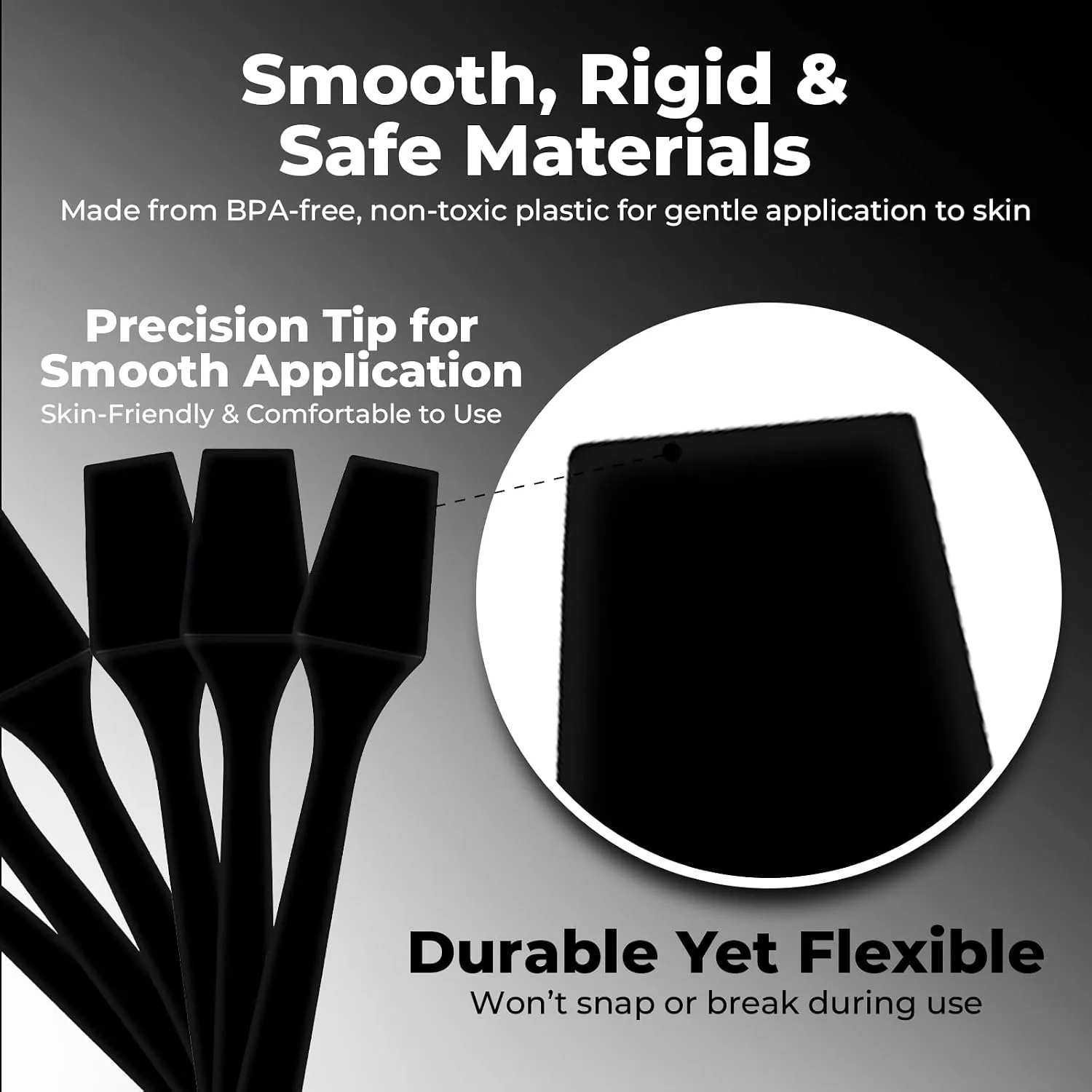 Kopperko Mini Lotion Spatula, 2.5 Inch, 100 Pack, Black