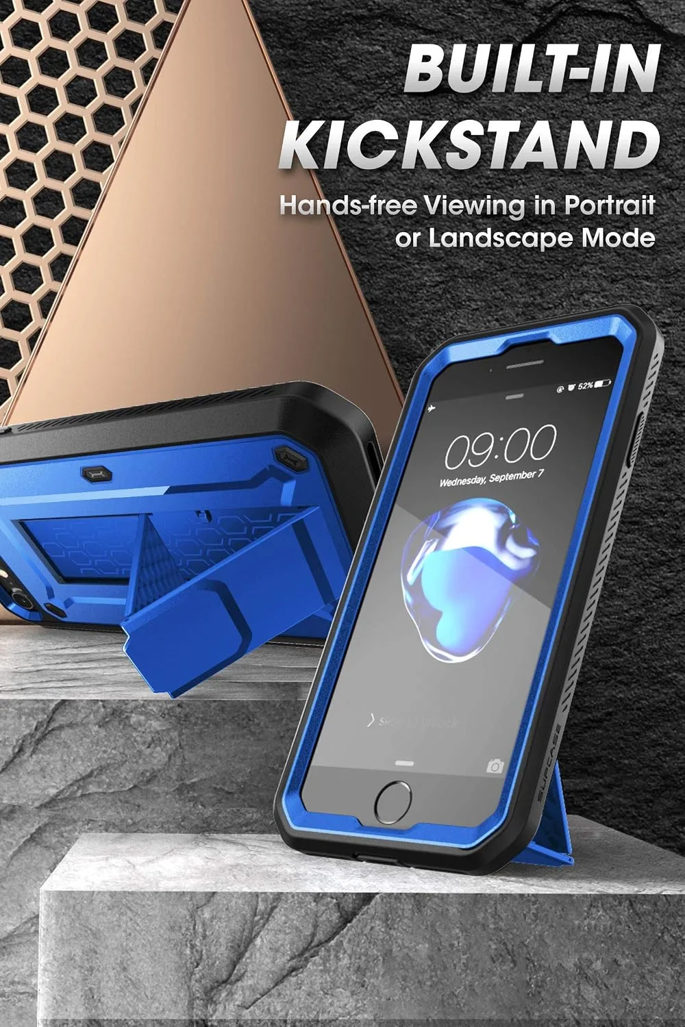 SUPCASE for iPhone SE 3rd / SE 2nd /7/8 Case with Screen Protector, Blue