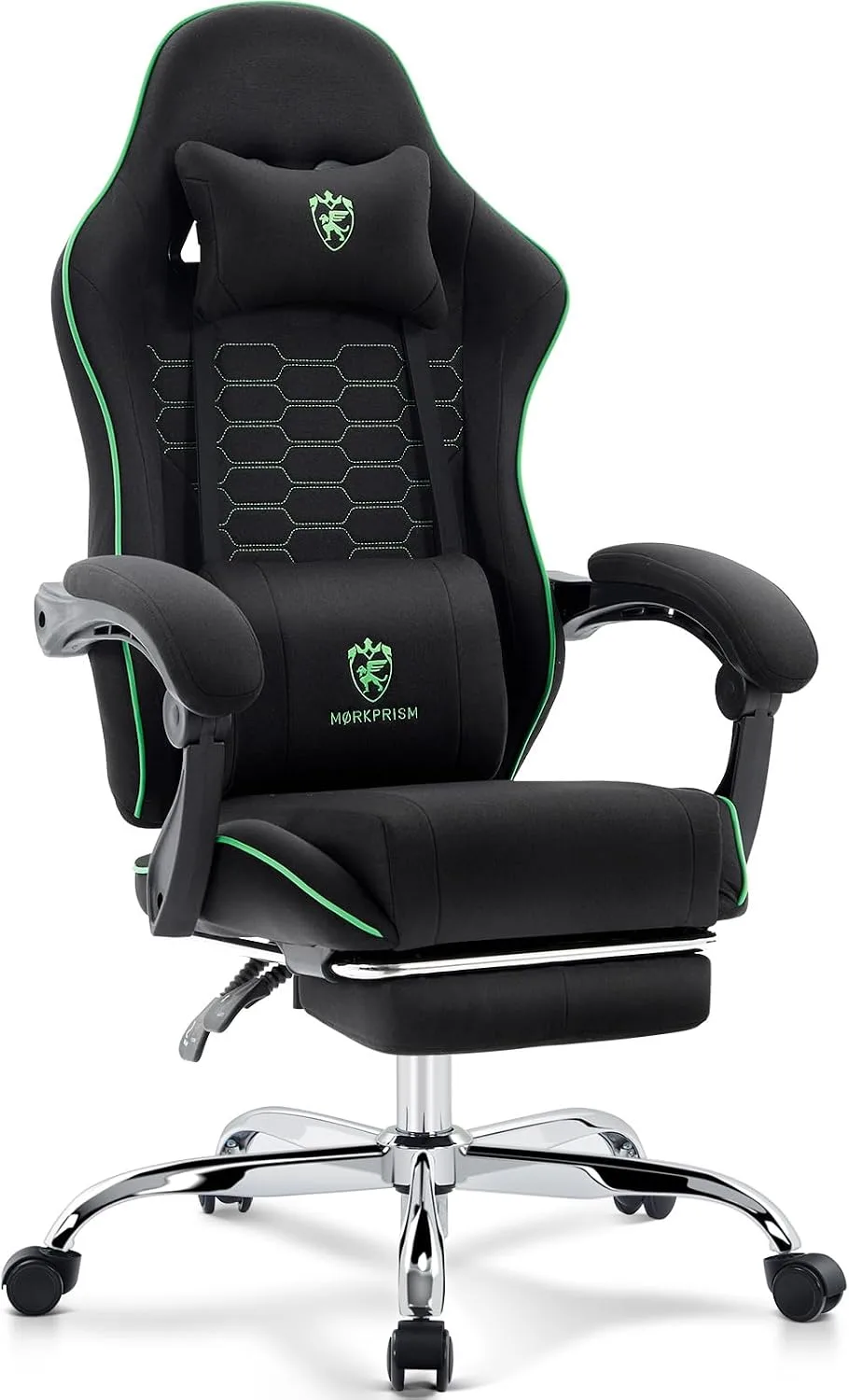 Gaming Chair,Office Chair with Massage,Gel Pad,Black Green