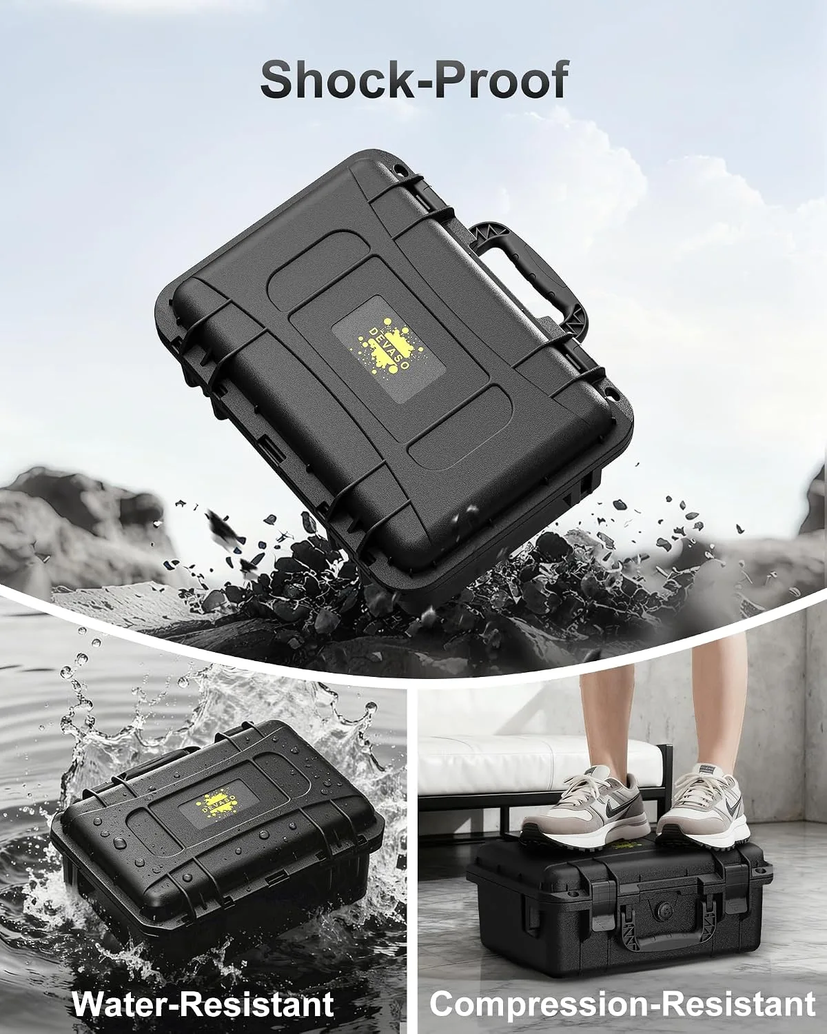 DEVASO Carrying Case for Nintendo Switch/Switch OLED, Professional Deluxe Waterproof Travel Case Soft Lining Hard Case for Nintendo Switch OLED Model (2021) Console Pro Controller & Accessories
