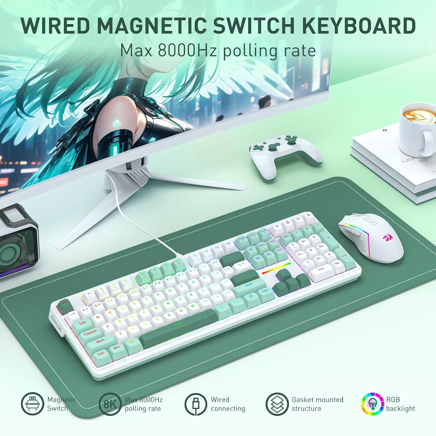 Redragon K745 HE Wired Hall-Effect Magnetic Rapid Trigger Gaming Keyboard