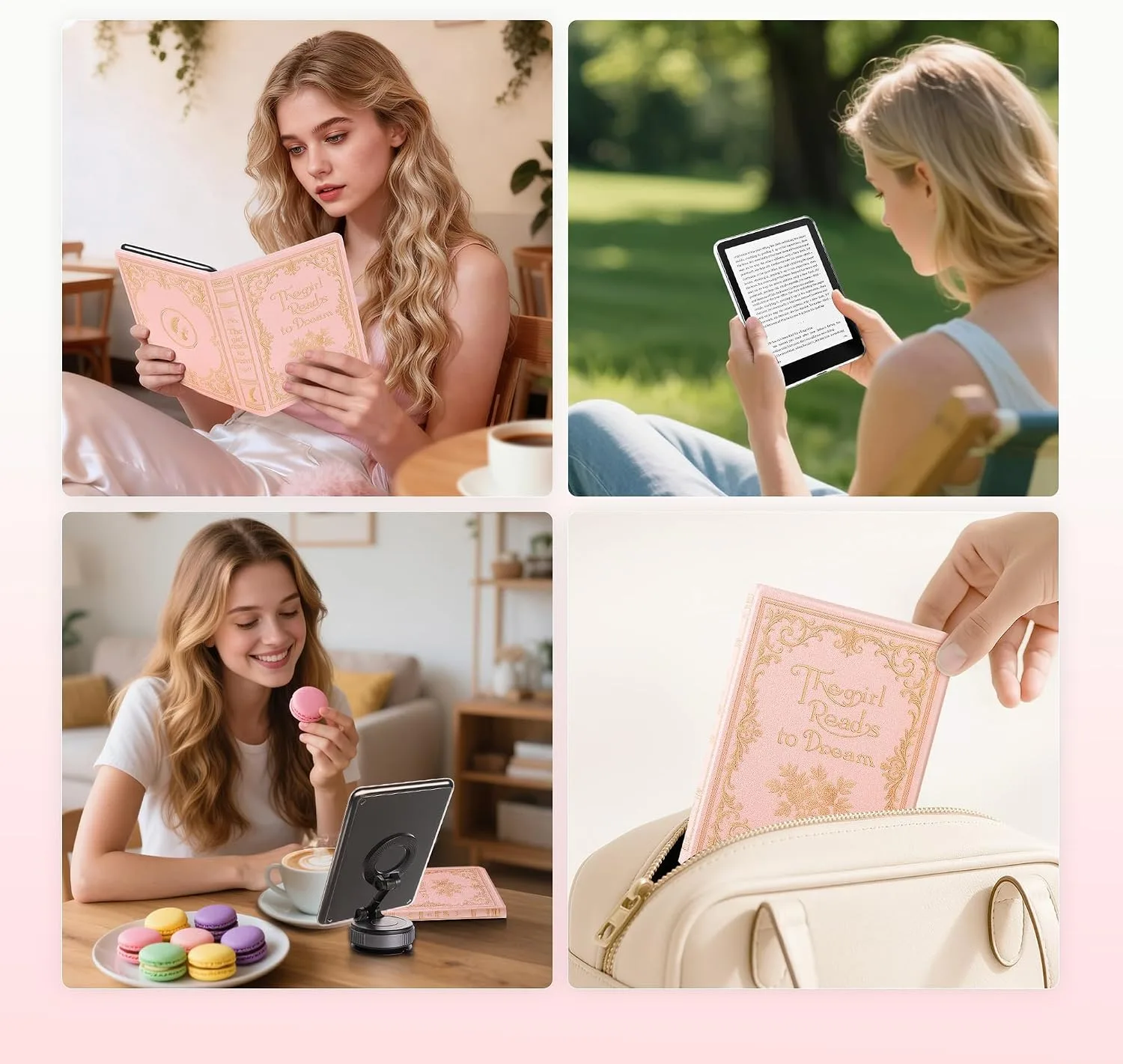 Magnetic Book Cover Case for 7'' Kindle Paperwhite & Colorsoft