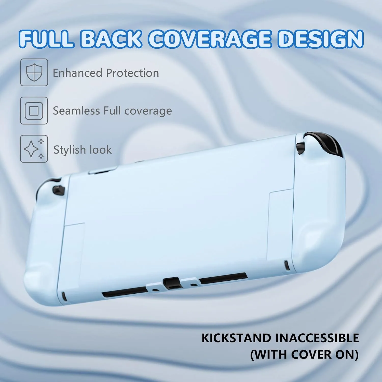 PlayVital Hard Case for Nintendo Switch 2 with Extra Stand & Thumb Grip Caps | Split Design, Dockable Protective Full-Body Shell Cover for Nintendo Switch 2 | Solid Color Series, Heaven Blue
