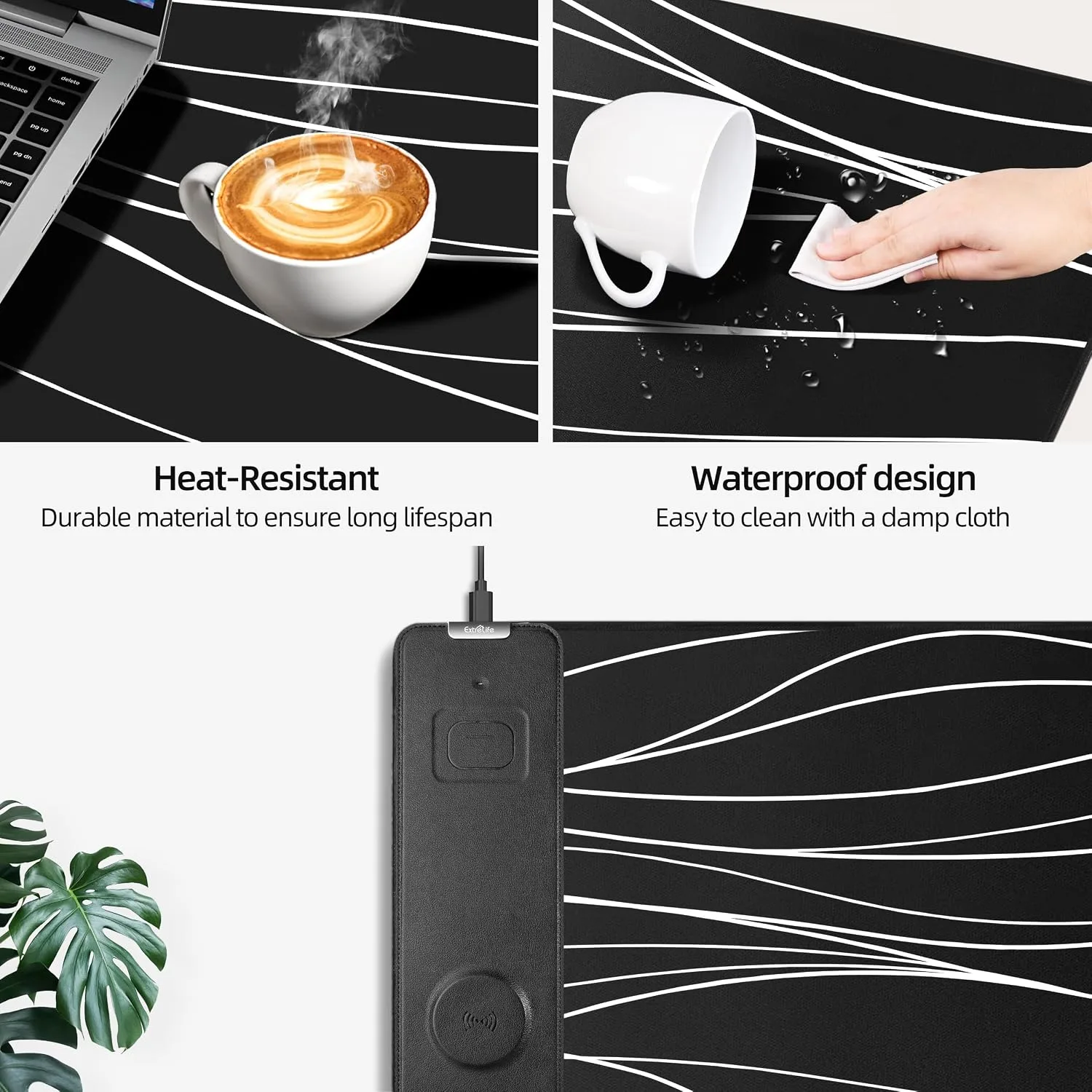 Mouse Pad with Magnetic Wireless Charging, 31.5"x15.8" XXL Desk Mat