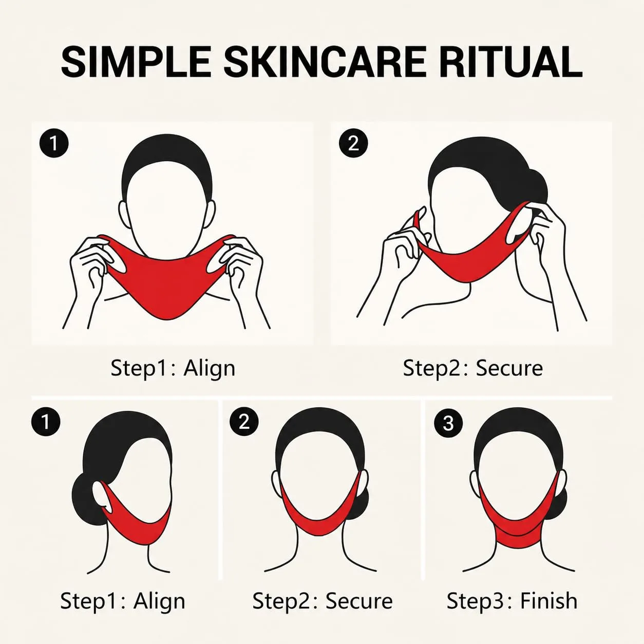 V Line Lifting Collagen Mask - 5 Pcs Double Chin Reducer & Jawline Care Red