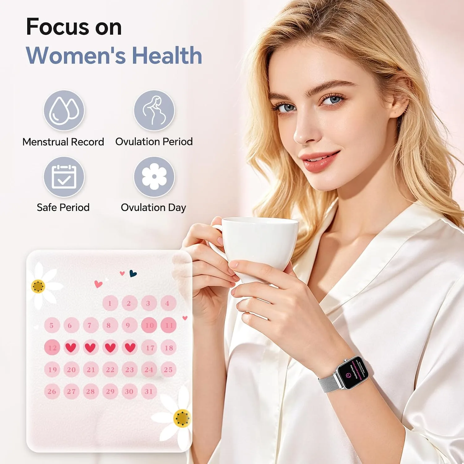 Smart Watches for Women Men (2 Bands), 1.85" HD Alexa Smart Watch for Android Phones & iphone Compatible, 120 Sport Modes Fitness Watch, Heart Rate/SpO2/Sleep Tracker, 3ATM Waterproof Pedometer Watch