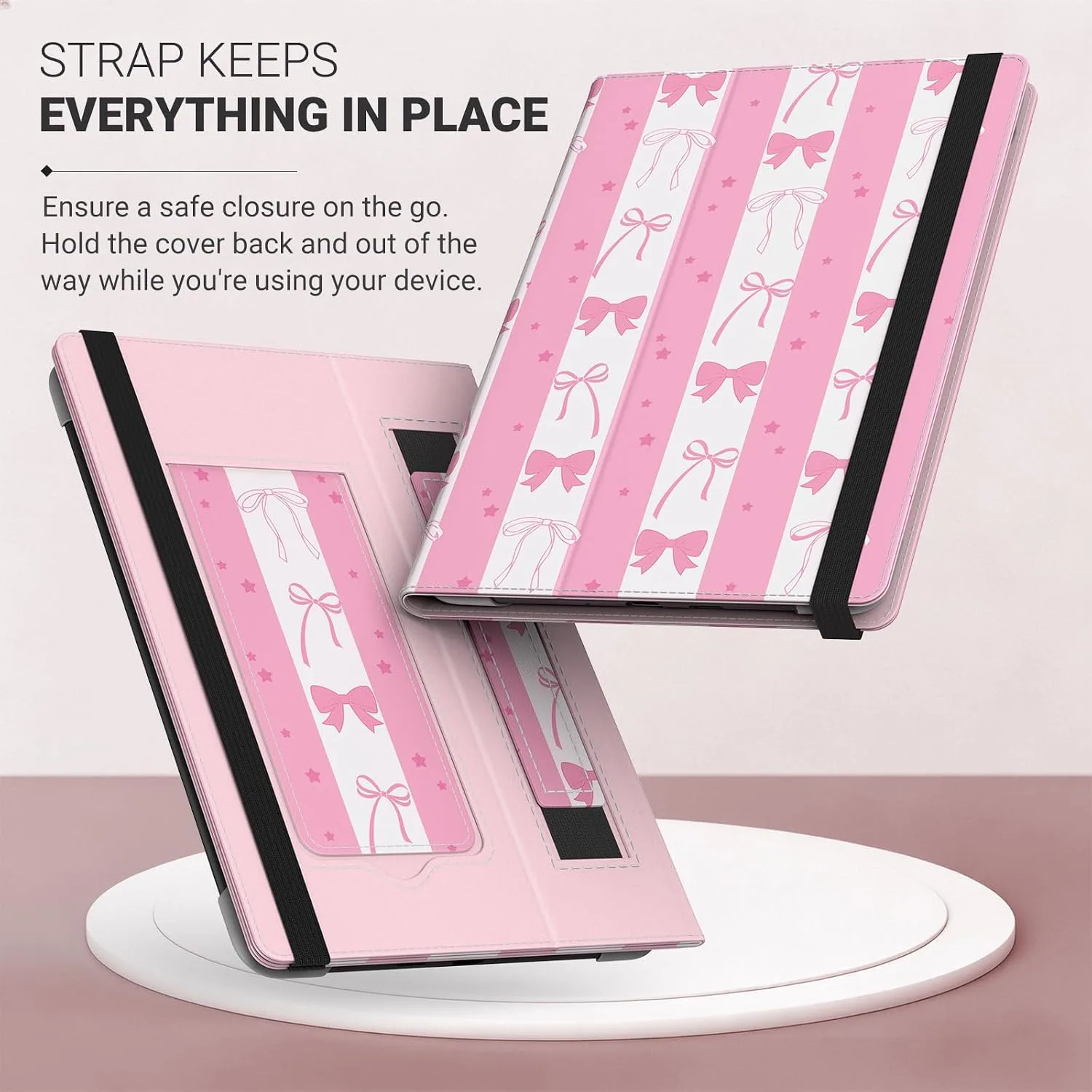 MoKo Universal Case for 6.8,7 Inch Paperwhite eReaders&Tablets, Pink Bow