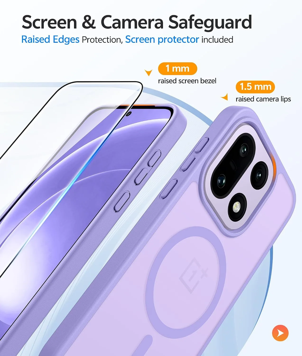 FNTCASE for OnePlus 15 Case, Fit for Magsafe, Light Purple
