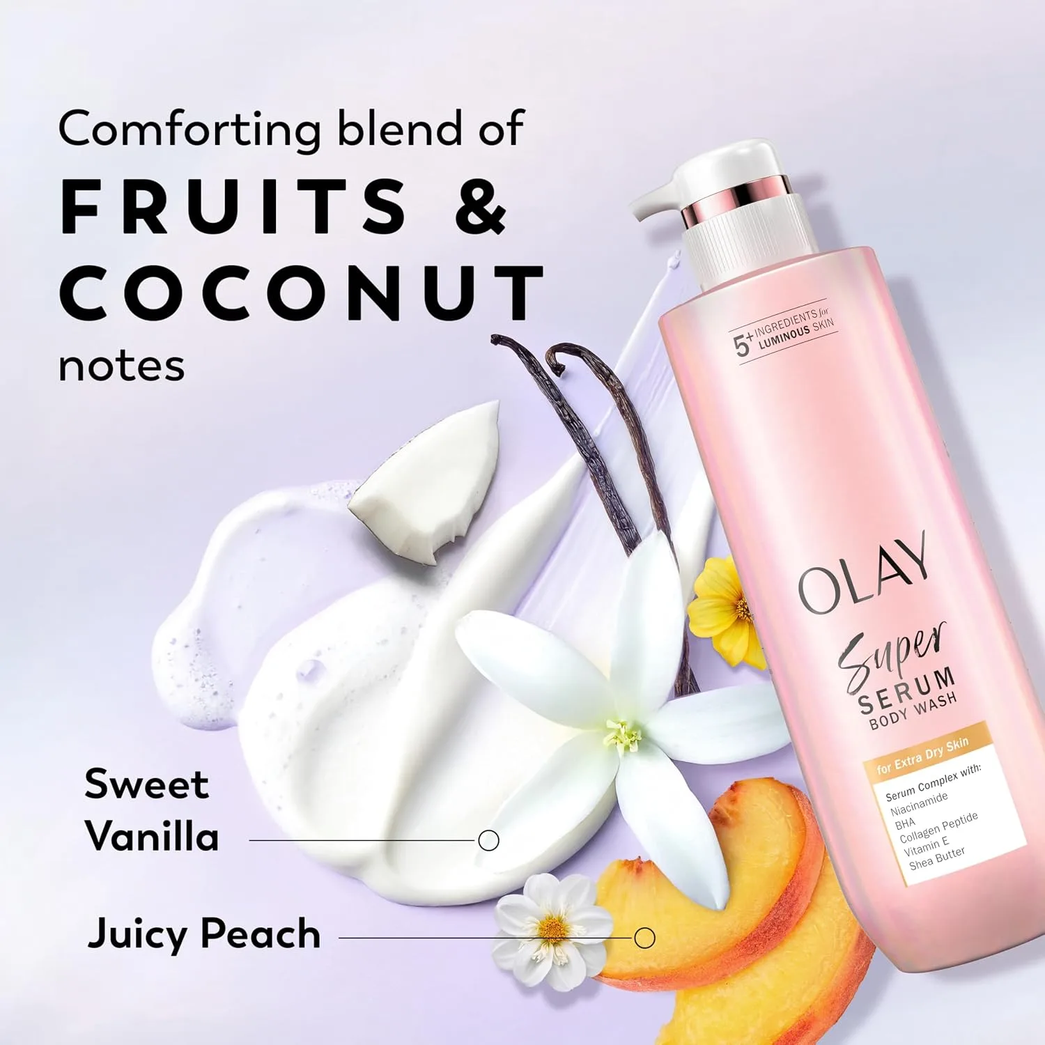 Olay Super Serum Body Wash for Women, For Extra Dry Skin, 20 fl oz