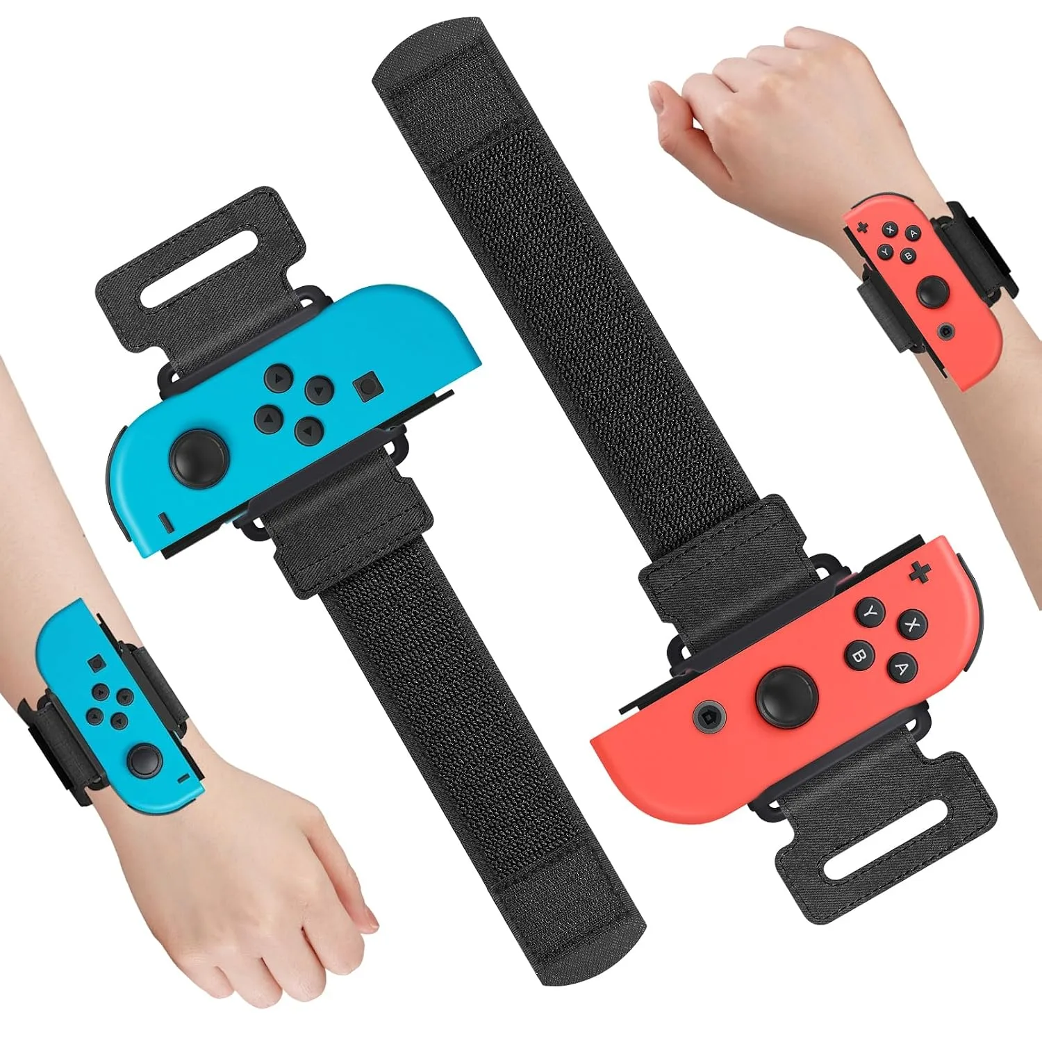 Brazaletes Fastsnail para Nintendo Switch y Switch OLED para juegos Just Dance 2 unidades Negro