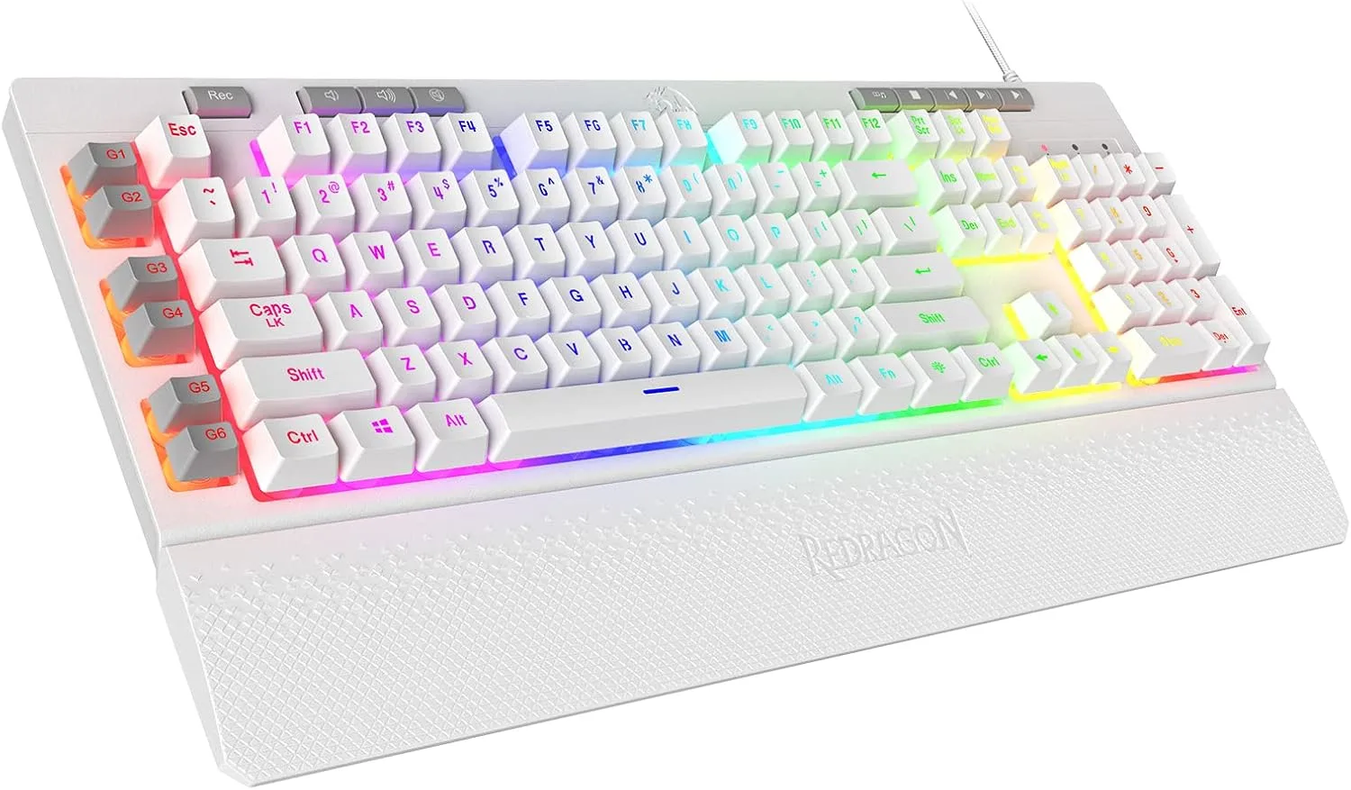 Teclado Gamer Redragon K512 RGB Membrana 6 Teclas Macro Rueda Multimedia