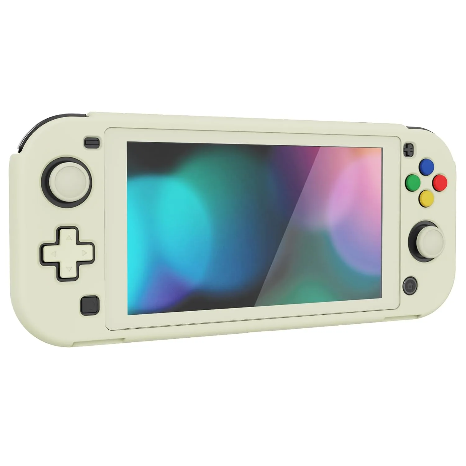 eXtremeRate PlayVital Protective Grip Case for Nintendo Switch Lite, Hard Cover Protector for Nintendo Switch Lite - Screen Protector & Thumb Grips & Buttons Caps Stickers Included - Antique Yellow