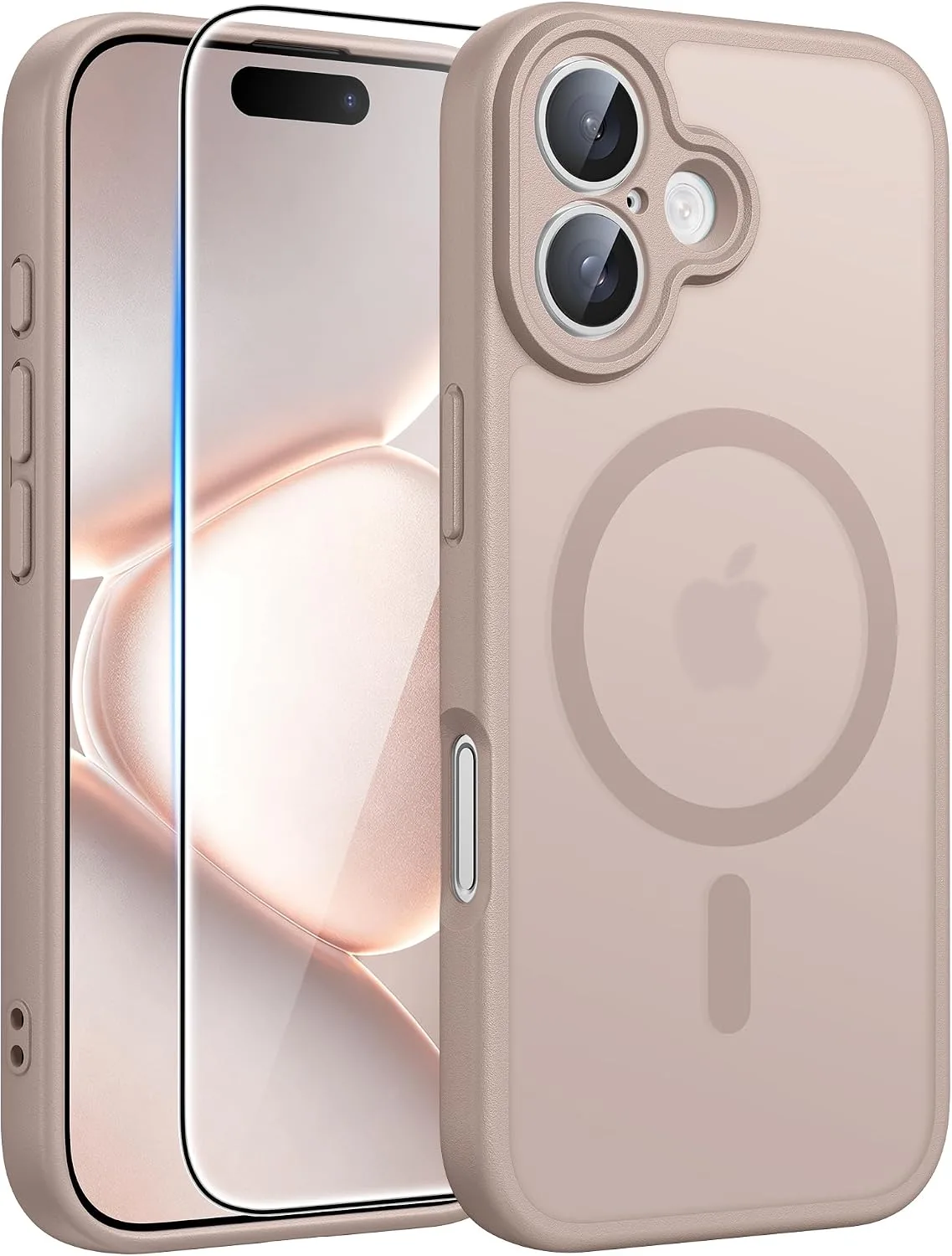 FNTCASE for iPhone 16 Case Fit for MagSafe Desert Gold