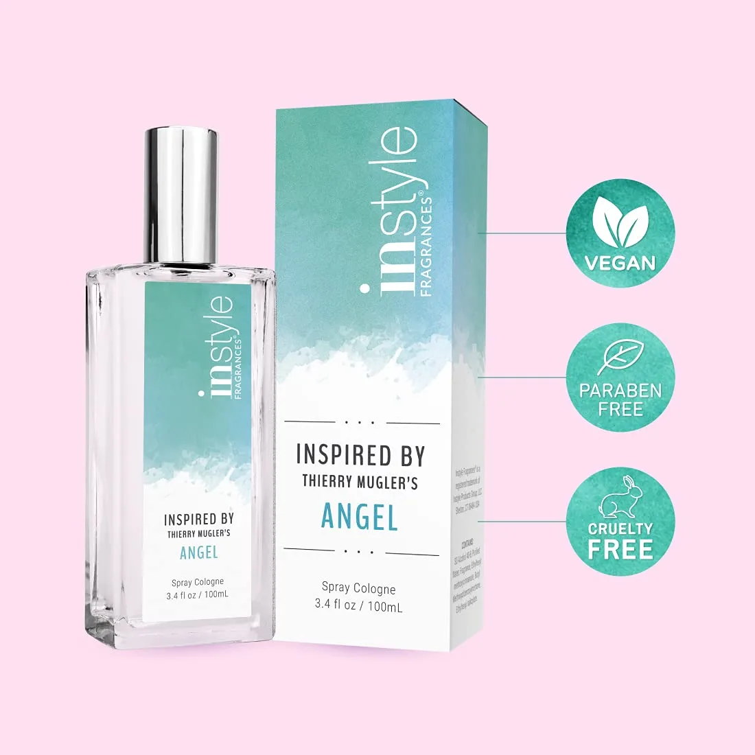 Instyle Fragrances | Inspired by Thierry Mugler's Angel | Women’s Eau de Toilette | Vegan and Paraben Free | 3.4 Fluid Ounces (Pack of 2)