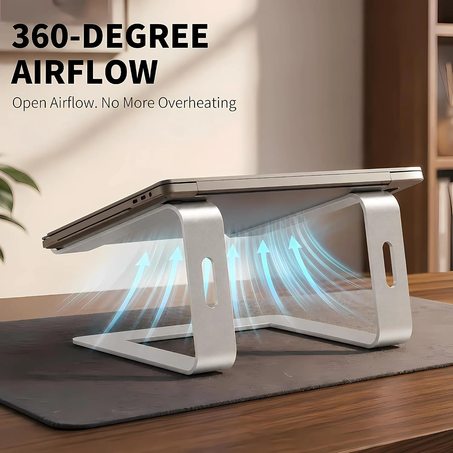 Orionstar Ergonomic Laptop Stand, Aluminum Riser, 10-15.6",Silver