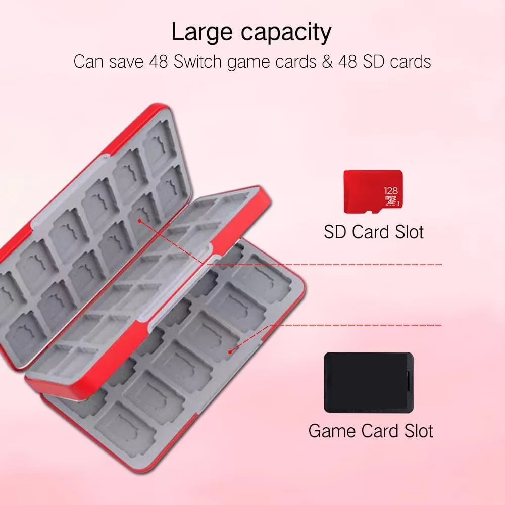 PERFECTSIGHT Switch Game Case Compatible with Nintendo Switch OLED & Switch Lite, 48 Switch 2 Game Holder，Cute Switch Game Card Case Cartridge with 48 Slots Game Card Storage, Mali