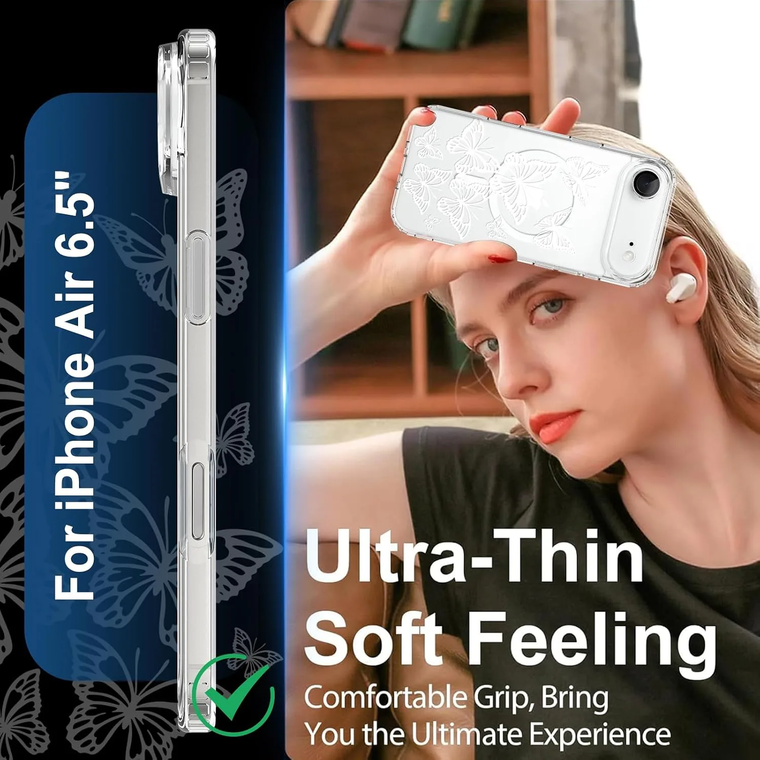 tharlet Magnetic for iPhone Air Case, Compatible with MagSafe Butterfly