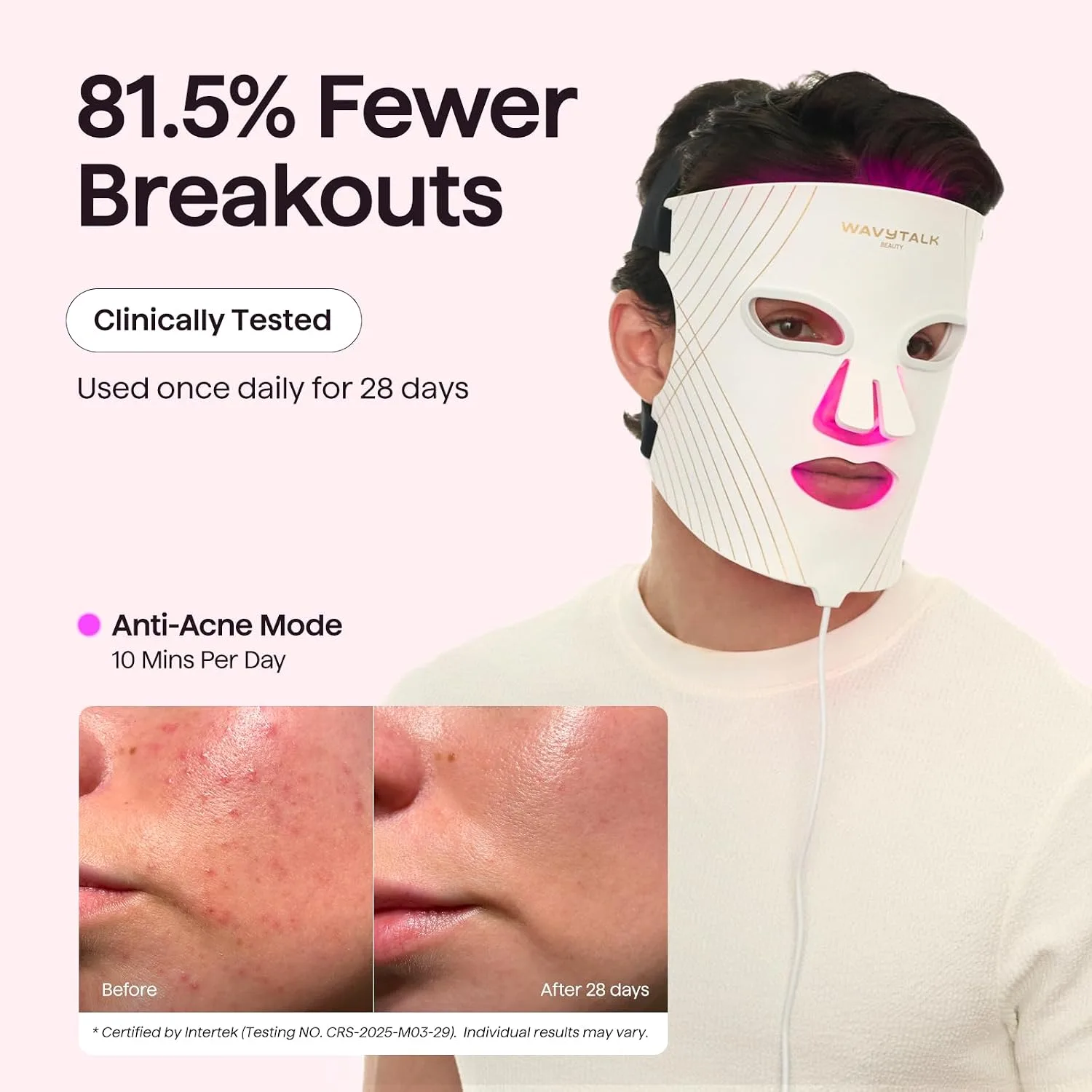 Wavytalk Red Light Therapy Mask for Face, ELLE Best Skin Care Tool 2026