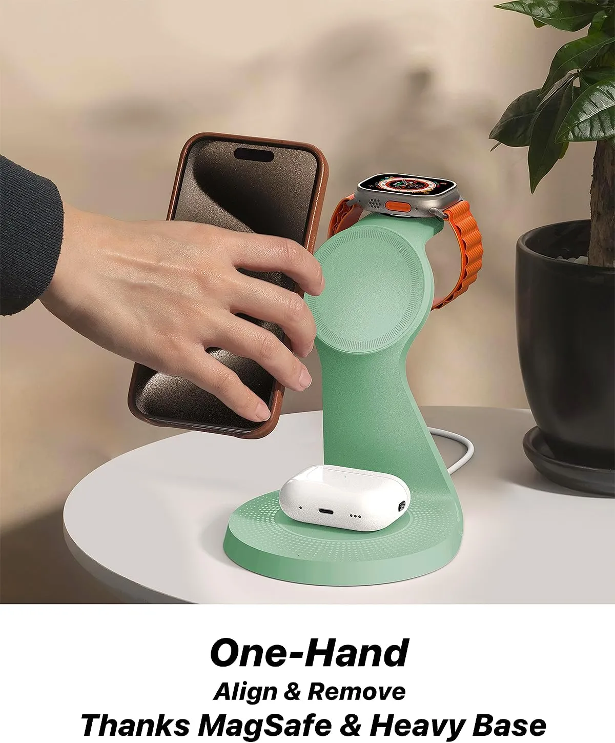 LONGCONN 3 in 1 Wireless Charging Station for Apple Devices with MagSafe