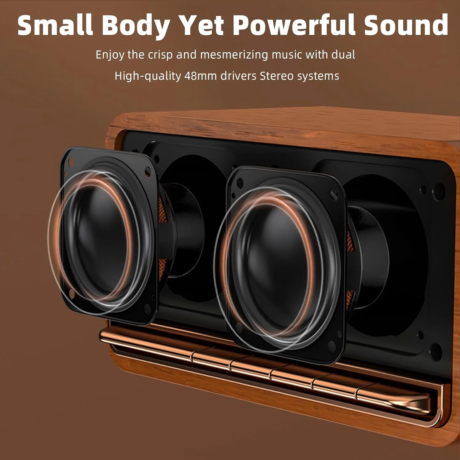 Edifier Retro Wood Bluetooth Speaker,Wireless Portable Speakers with 20W Stereo Sound,Vintage Decor Speaker with AUX,USB Soundcard,Micro SD Brown