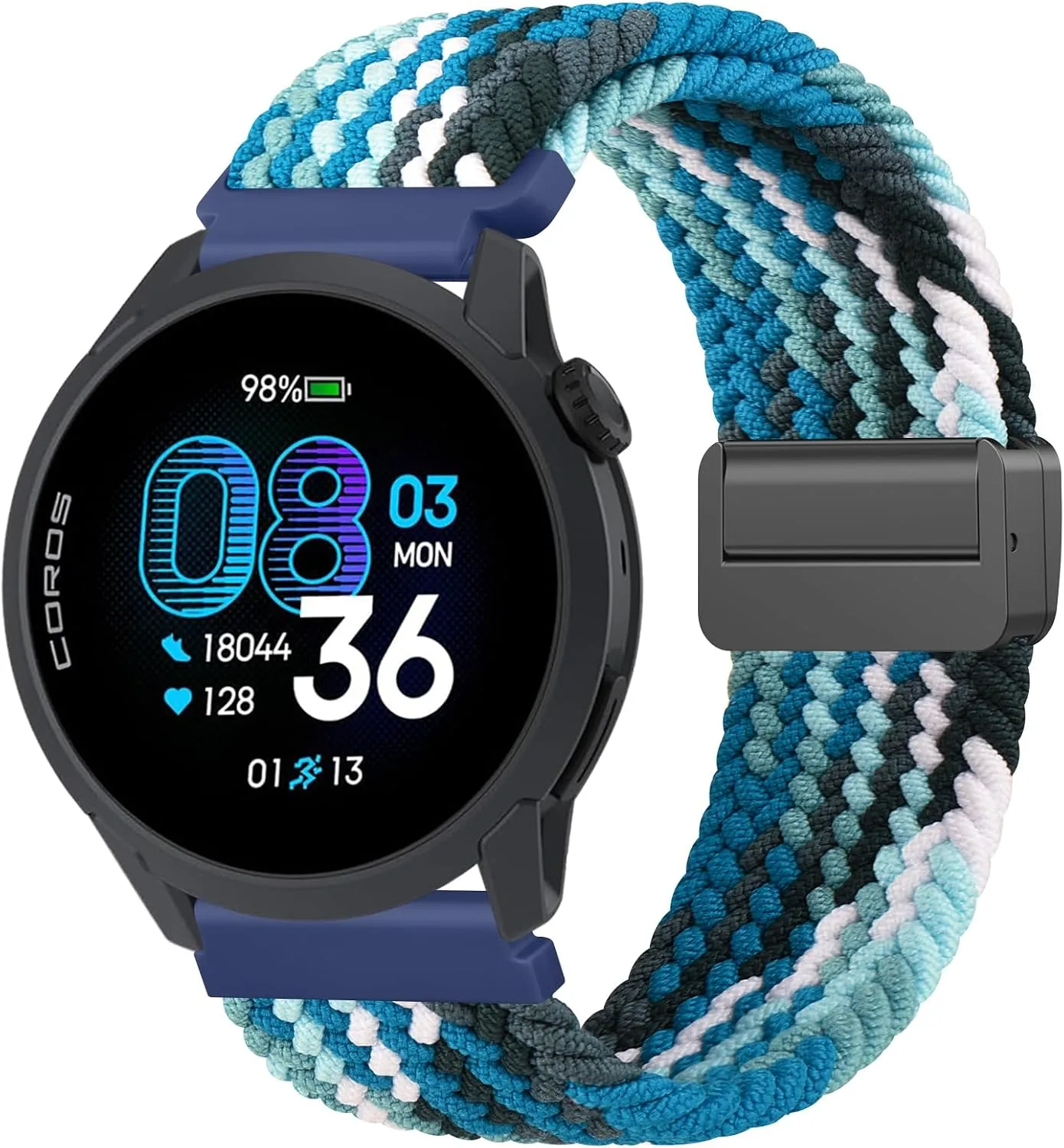 Amzpas Magnetic Braided Strap for COROS PACE 4 / PACE 3 / Pro/APEX 2 Pro/APEX Pro/APEX 46mm, 22mm Soft Nylon Sport WristBand Compatible with ACoros Pace 4/3 Watch Women Men