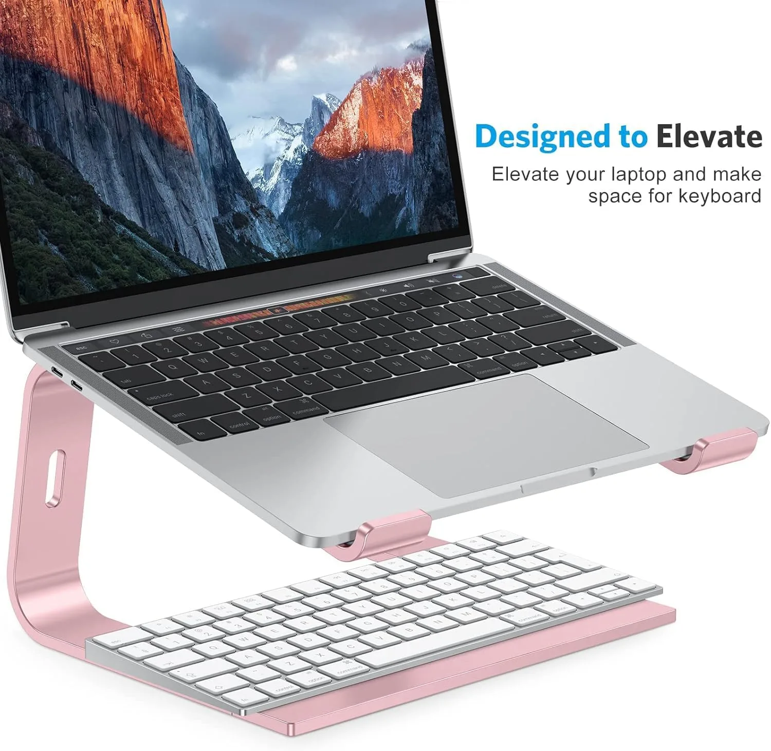OMOTON Laptop Stand, Detachable Mount for MacBook Air/Pro Dell HP Rose Gold