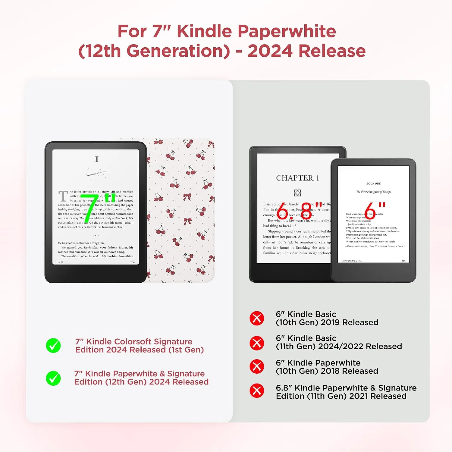 SESENSE Magnetic Case for 7'' Kindle Paperwhite 12th Gen 2024 & Colorsoft