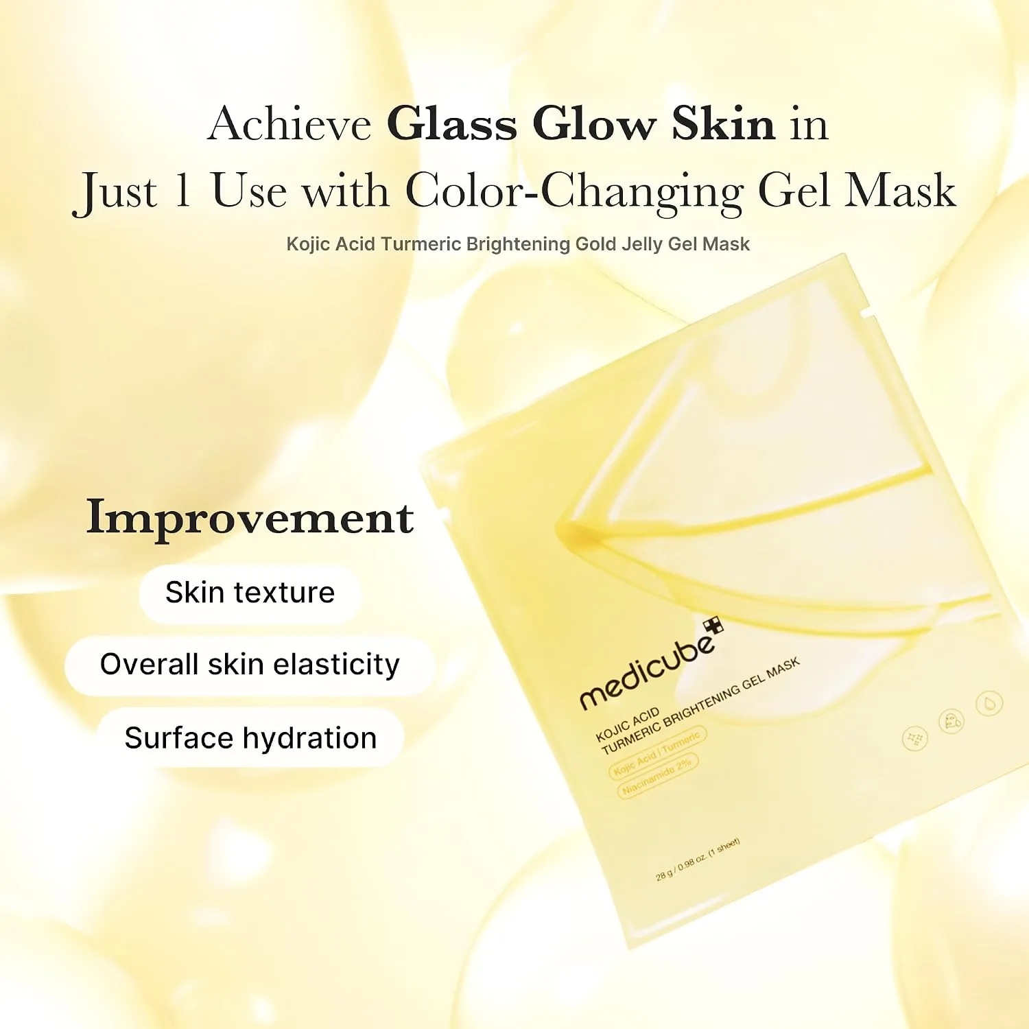 medicube Jelly Gel Mask with Brightening Kojic Acid Turmeric, 4EA