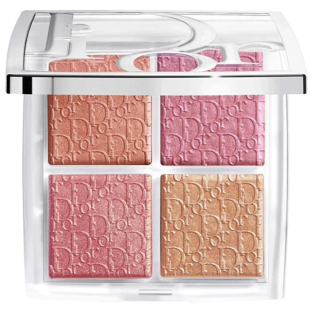 Backstage Glow Maximizer Paleta Facial - 002 Frosted Opal Glow - a harmony of frosted lilac and blue shades - 005 Sunlit Amber Glow a harmony of copper and radiant shades