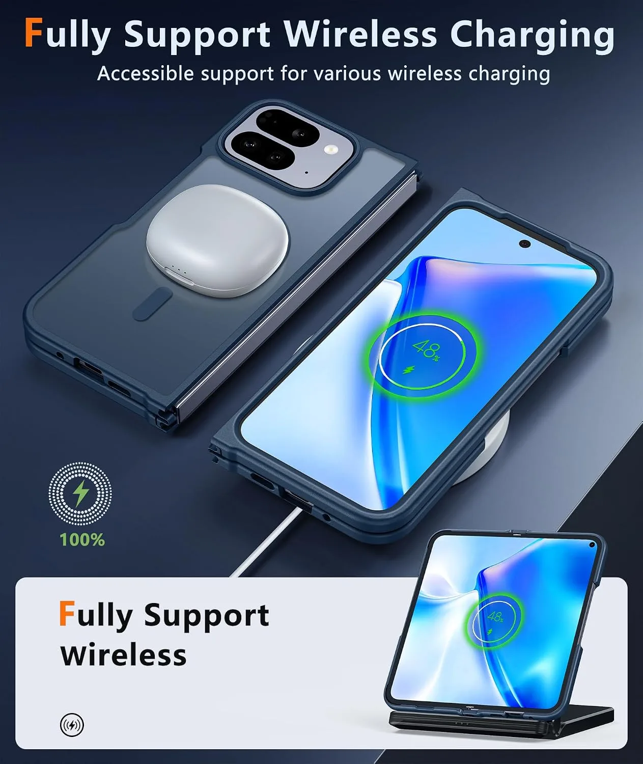 FNTCASE for Google Pixel 10 Pro Fold Case, Fit for Magsafe, Blue