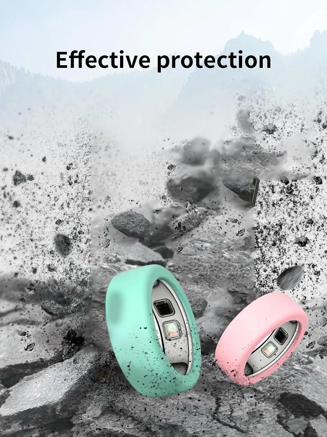 (4 Pack) BOVUGAC for OURA Ring5 Silicone Ring Protector Case.(Size:6~9)