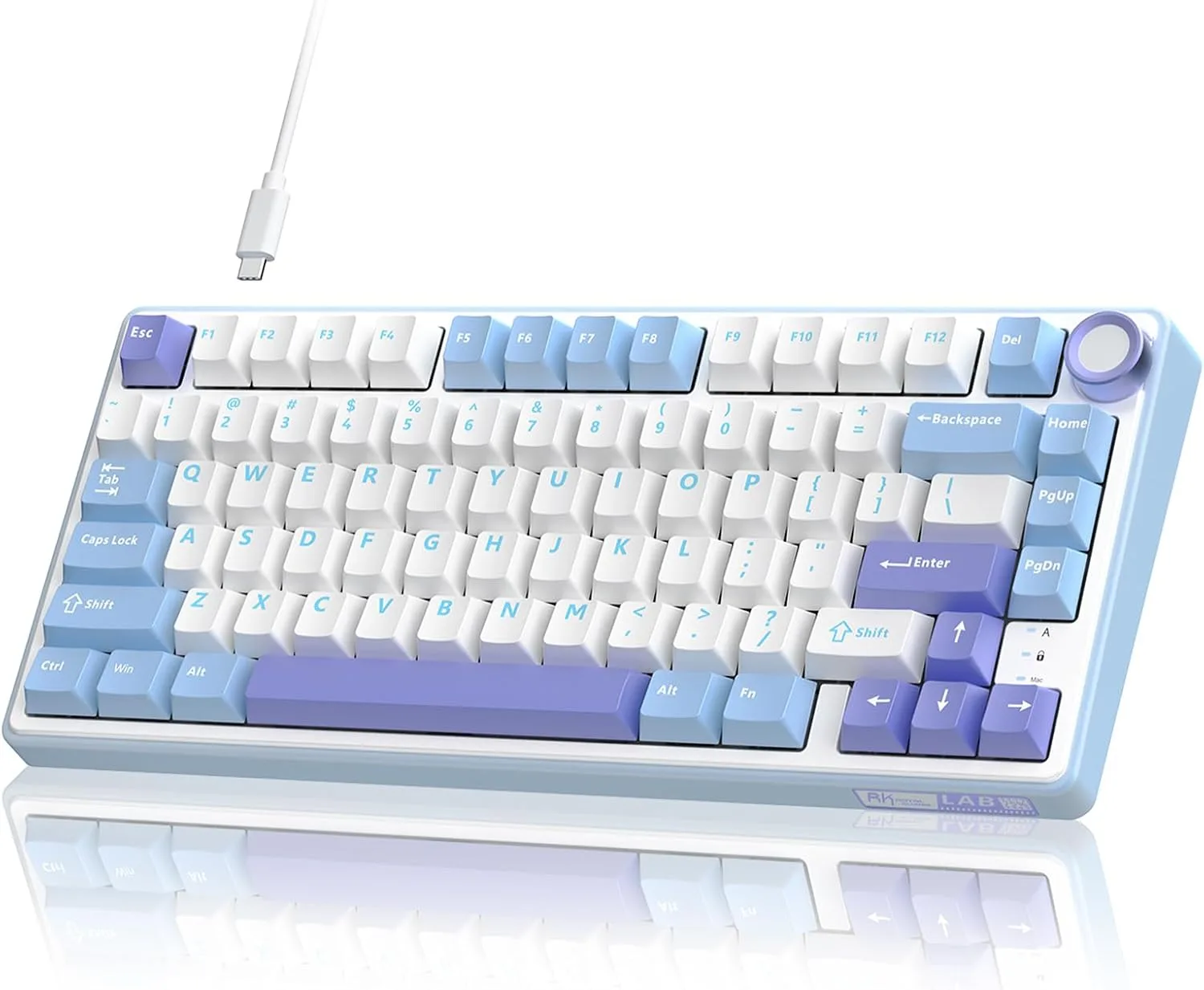 Teclado mecánico gamer RK Royal Kludge R75 75% con cable, volumen, RGB y switches hot swappable