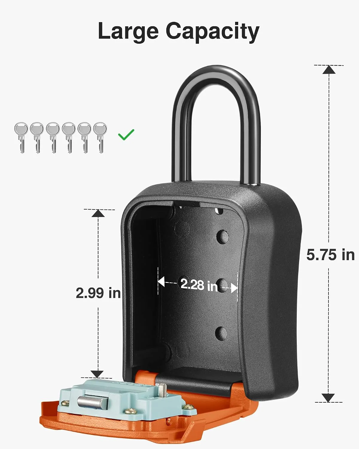 Puroma Key Lock Box for House Keys Combination Lockbox with Code, 1 Orange