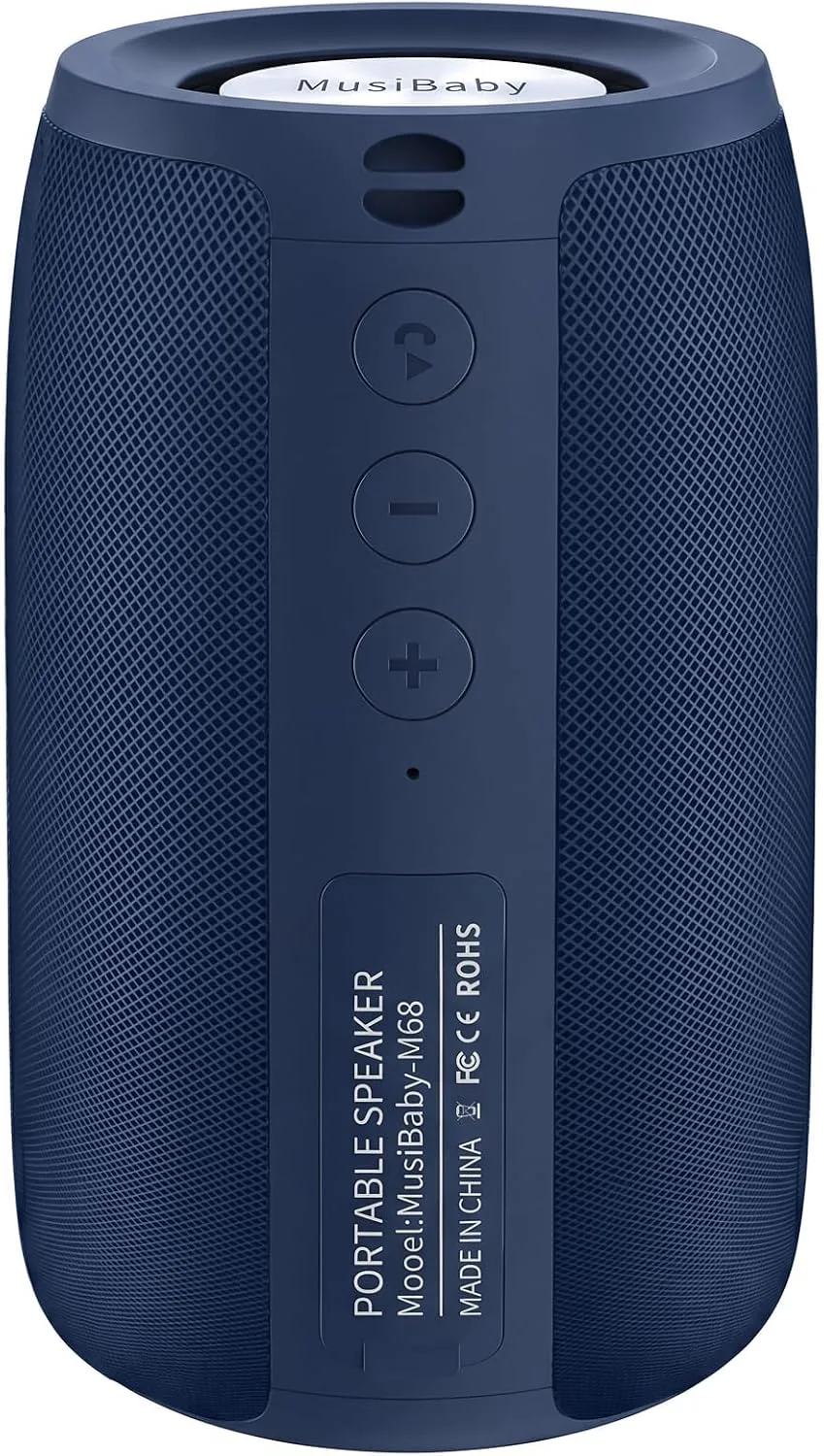 Musibaby M68 Bluetooth Speaker, 12W, IPX5, 24H Playtime, Dark Blue