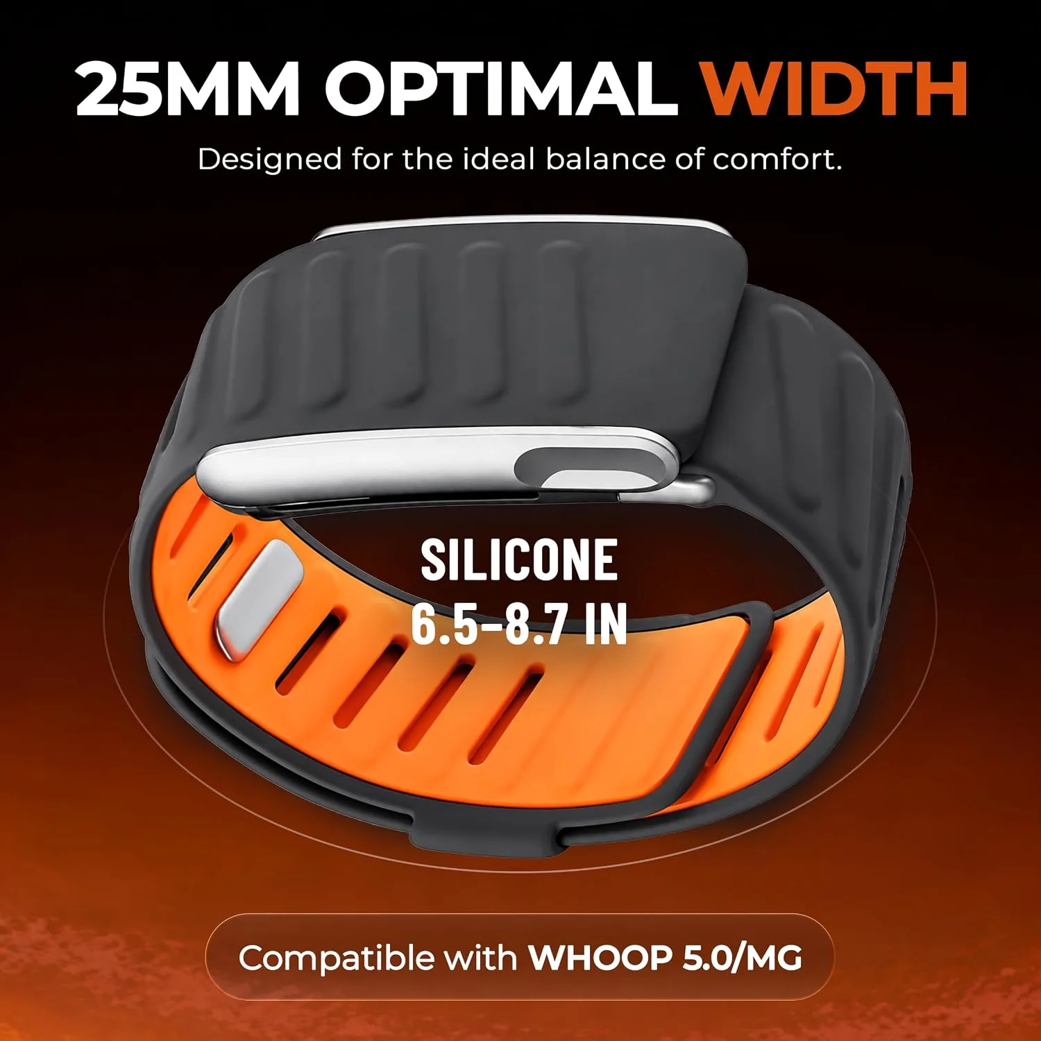 DADO Silicone Sport Replacement Band Compatible with WHOOP 5.0, One, Peak, and Life Fitness Tracker – Breathable, Durable & Comfortable | Not for Whoop Gen 4