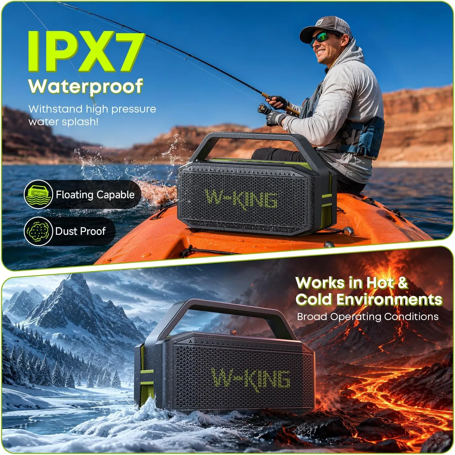 W-KING Portable Bluetooth Speaker Loud 100W Max Waterproof Outdoor Wireless