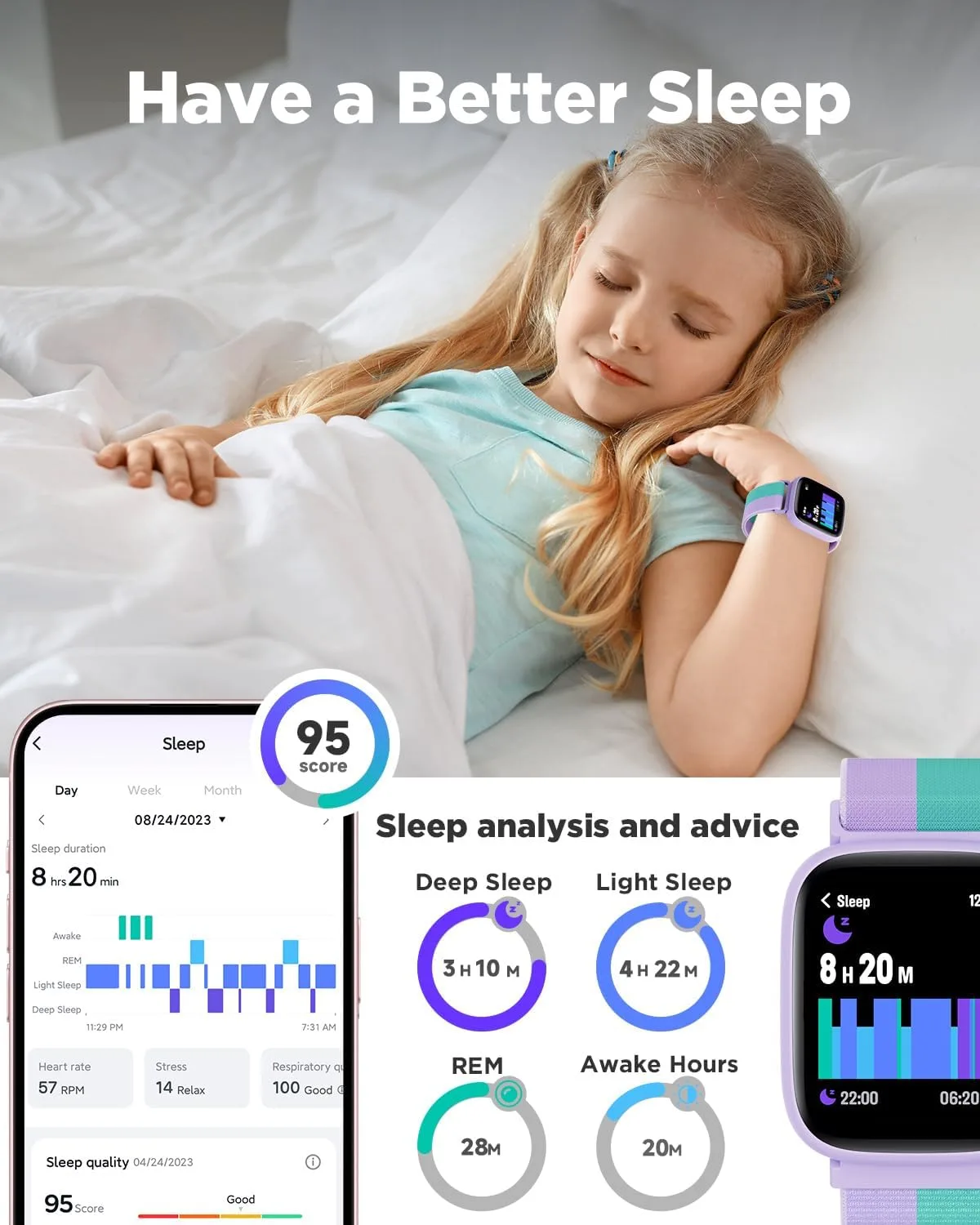 BIGGERFIVE Smart Watch for Kids, 1.8" Fitness Tracker Watch with Pedometer
