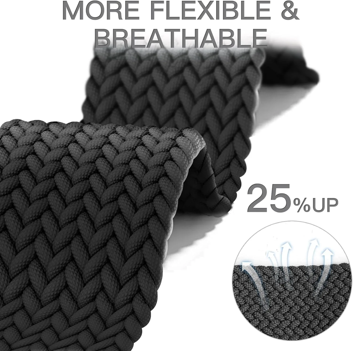 Braided ID208 Plus Elastic Bands Compatible with Fitpolo/Quican/Aeac/Tensky ID208 Plus Smartwatch Bands, 22mm Loop Soft Nylon Straps for Women Men