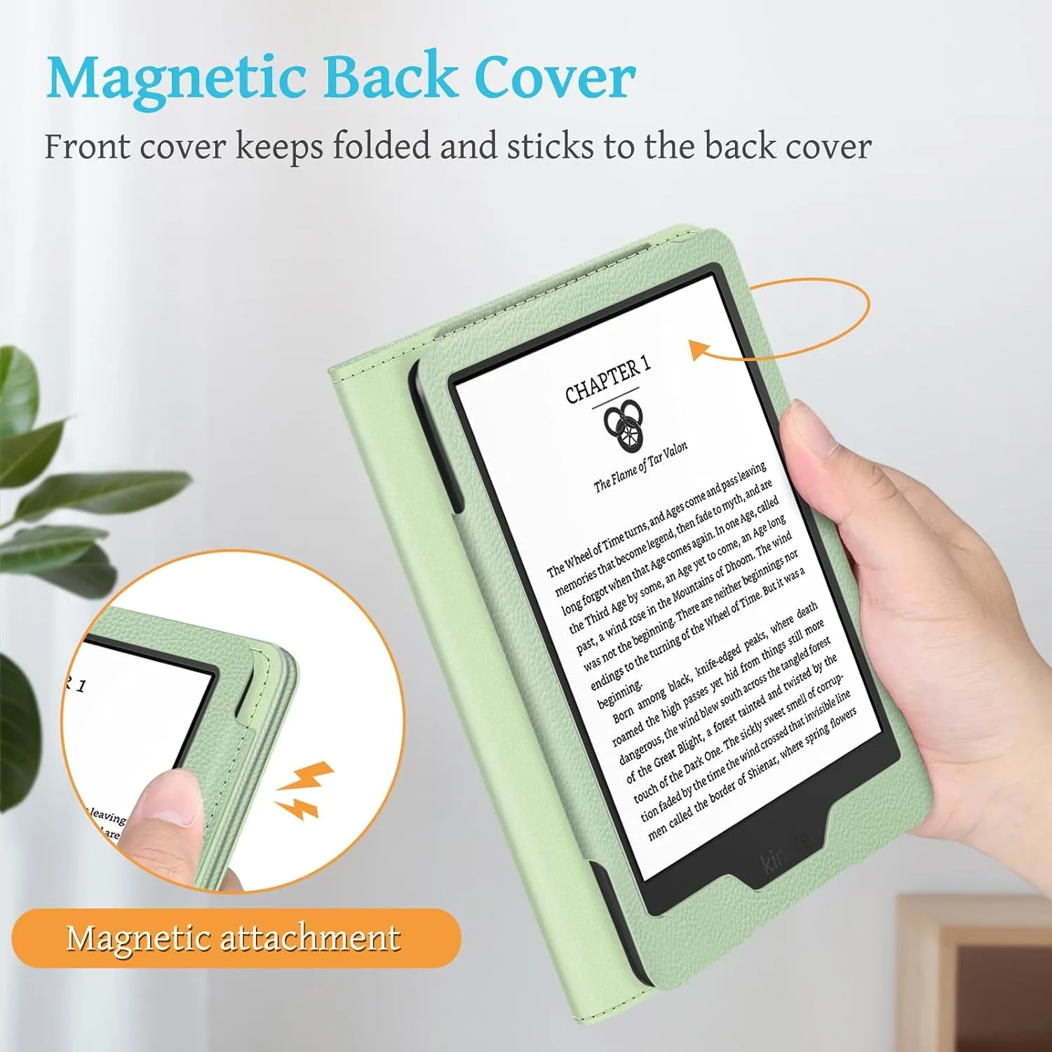 Fintie Stand Case for 6" All-New Kindle (11th Generation-2024/2022 Release) - PU Leather Cover with Auto Sleep/Wake Card Slot & Hand Strap for Kindle 2024/2022 11th Generation e-Reader, Mint Green