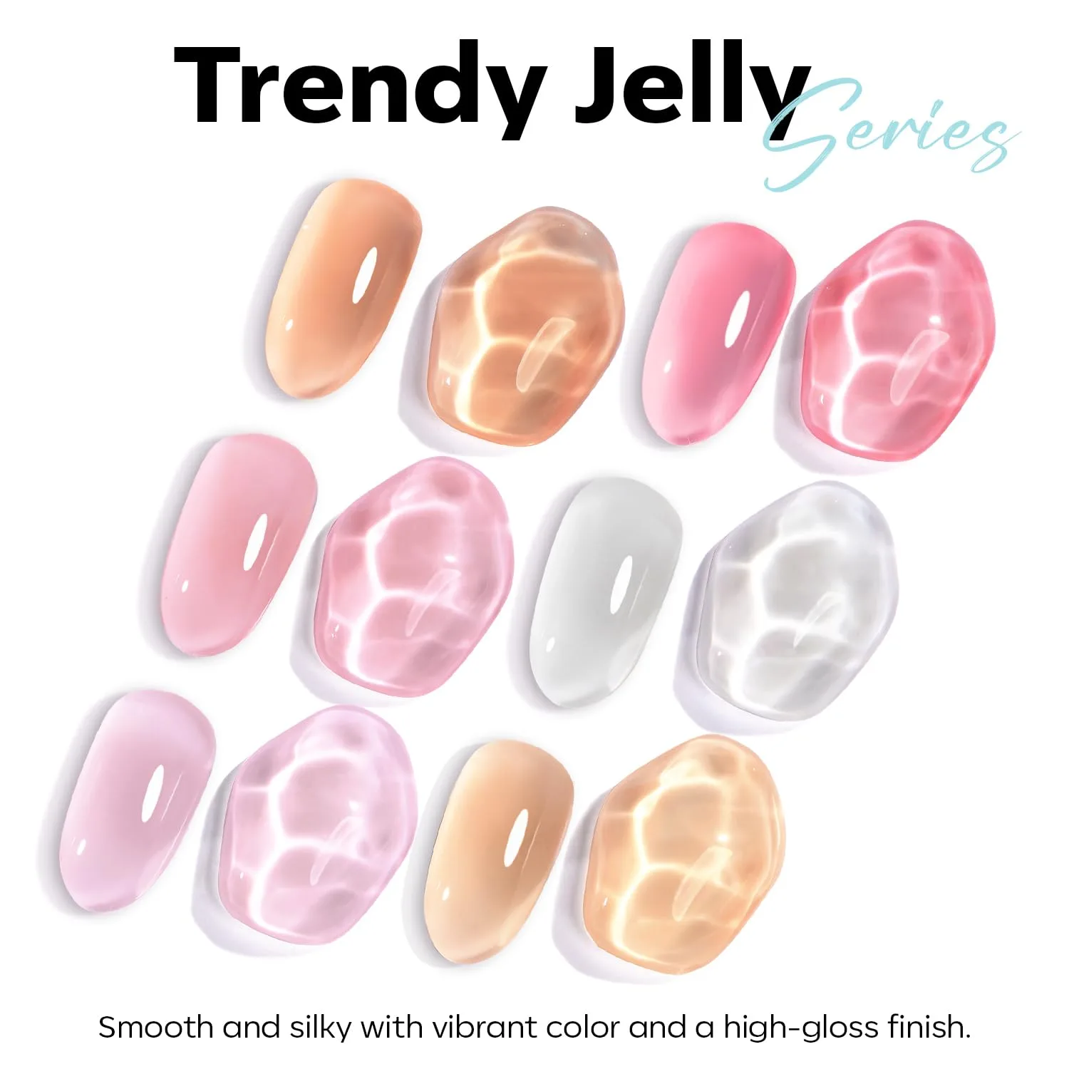 modelones Gel Nail Polish Jelly Baby Blue Rosy Translucent Gel Polish