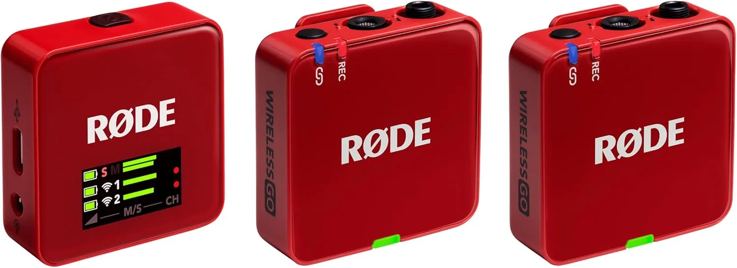 RØDE Wireless GO (Gen 3) Compact Wireless Microphone, 32-Bit Float, Red