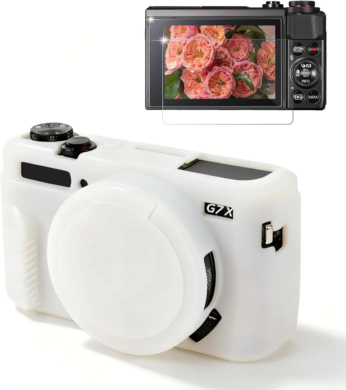Camera Case for Canon G7X Mark II / G7X II - White