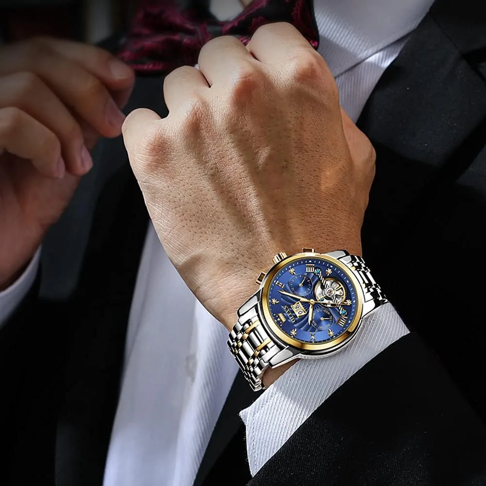 OLEVS Automatic Gold Watches for Men Luxury Classic Stainless Steel