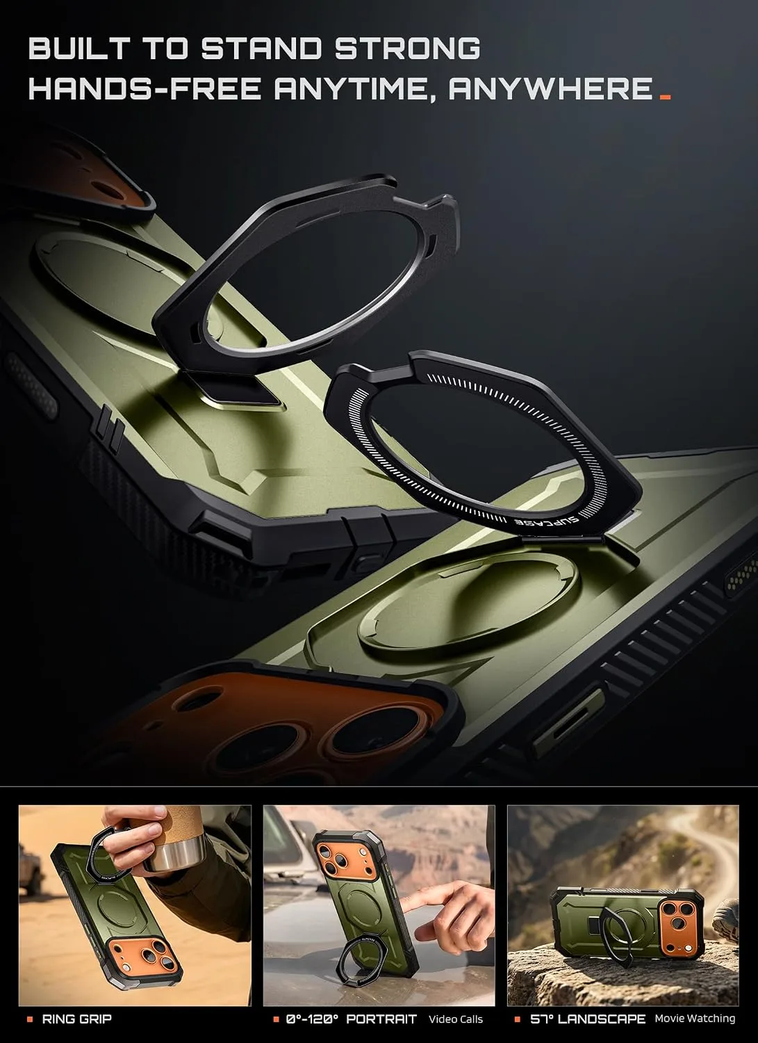 SUPCASE for iPhone 18 Pro Case / 17 Pro Case with Stand, Green