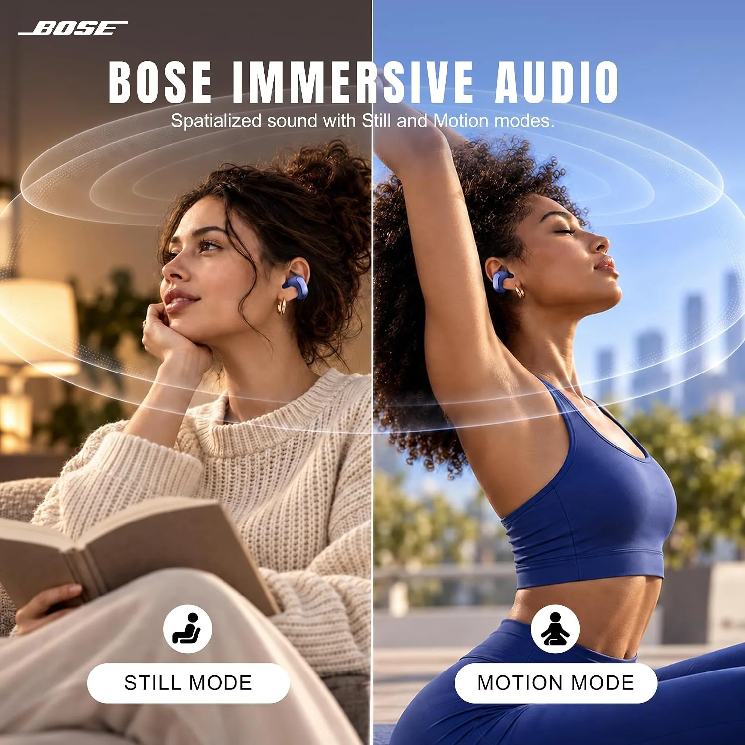 Bose Ultra Open Earbuds Bluetooth Open-Ear Clip-On Headphones Power Bundle