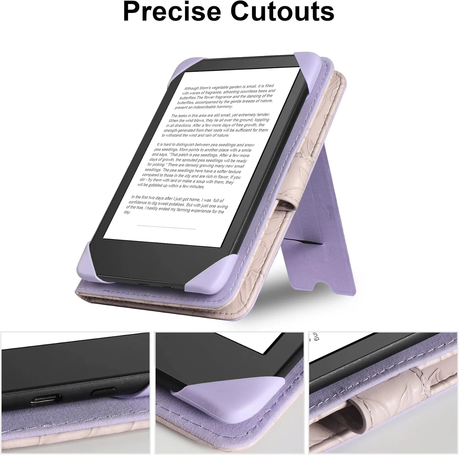 HoYiXi Universal Case for 6 inch eReader,Compatible with Kindle/Kobo Clara HD/Kobo Clara 2E/Paperwhite/Pocketbook/Tolino eReader,with HandStrap/Kickstand, Cover Case for 6'' eReaders,Purple