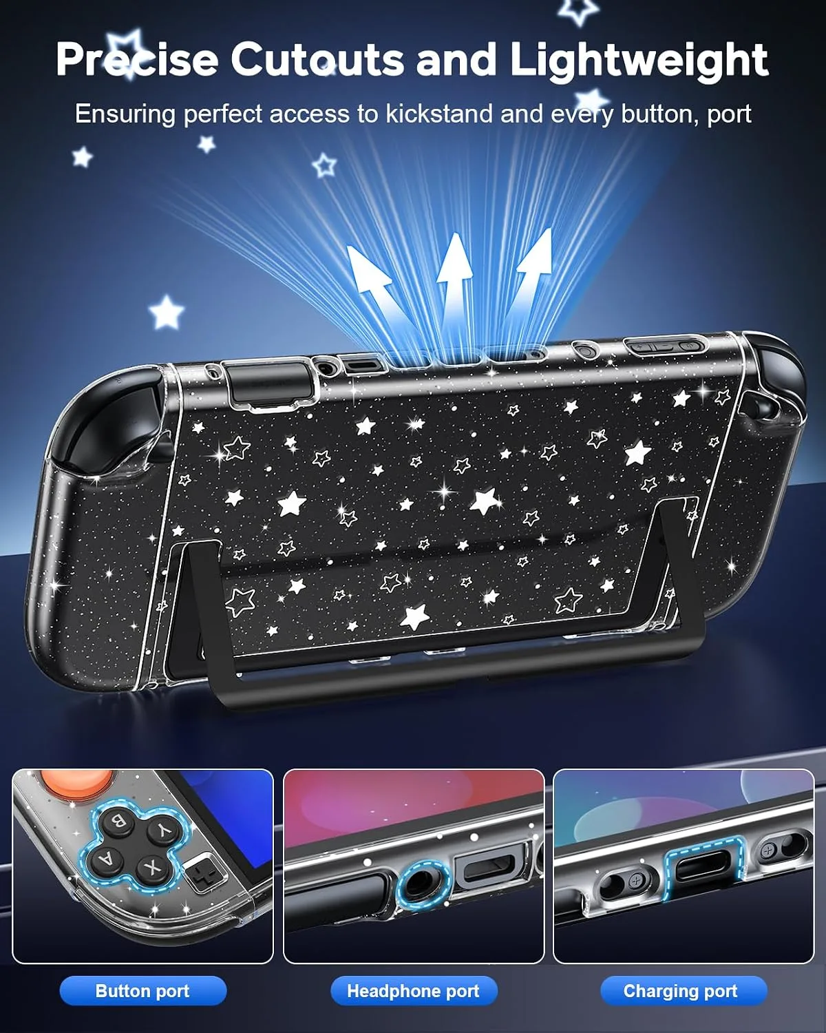 FYOUNG Dockable Case for Nintendo Switch 2,Star Protective Cover Shell
